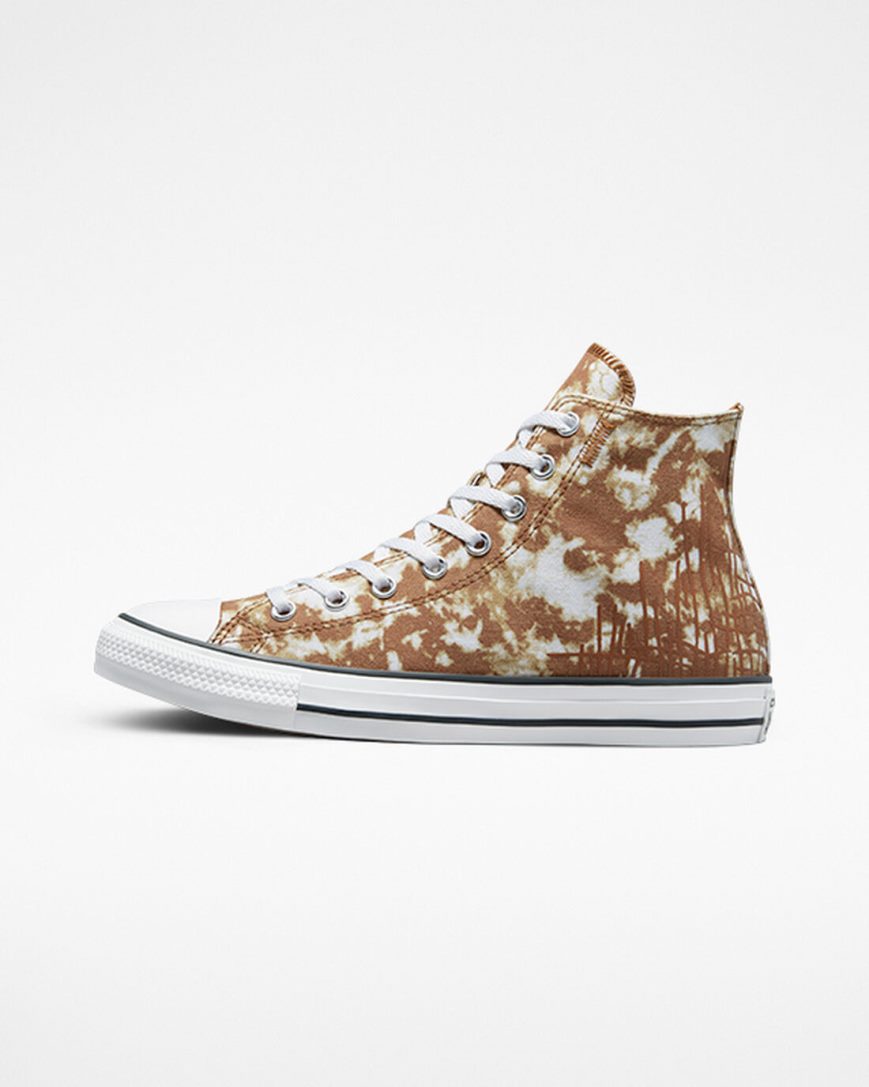 Dámské Boty Vysoké Converse Chuck Taylor All Star Dip Dye Hnědé Bílé Černé | CZ WPAI76